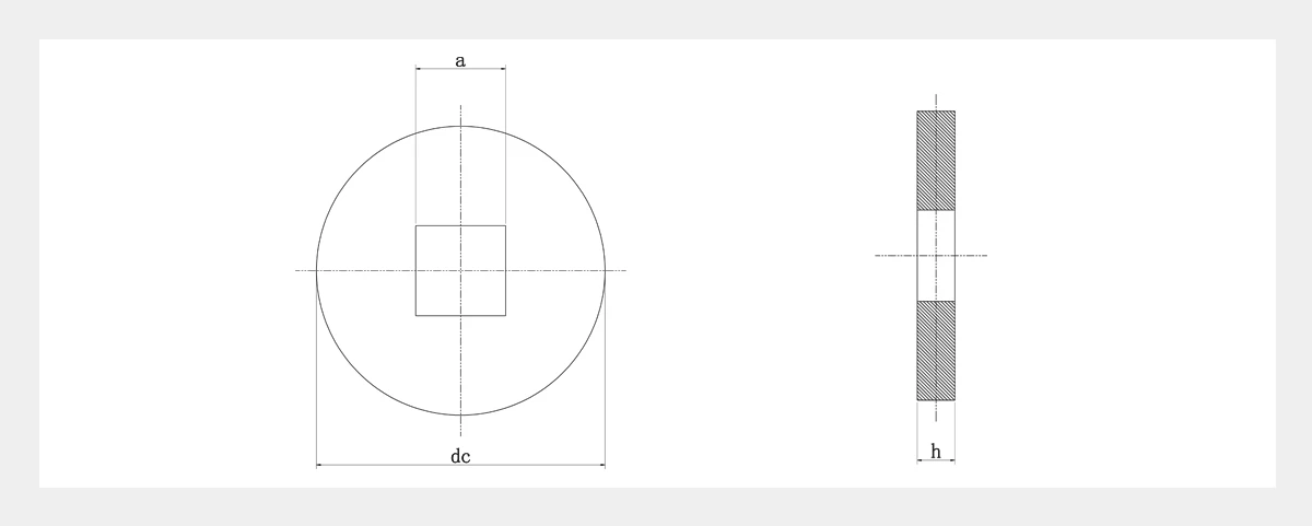 Flat Washer With Square Hole 2D